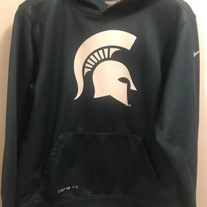 Boys Size M Medium Nike Green Michigan State Spartans Nike Therma-Fit Hoodie